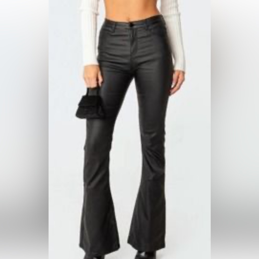 Edikted Faux Leather Flared Pants